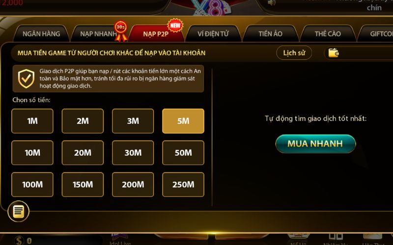 thao tác nạp tiền nhà cái đơn giản cho người mới