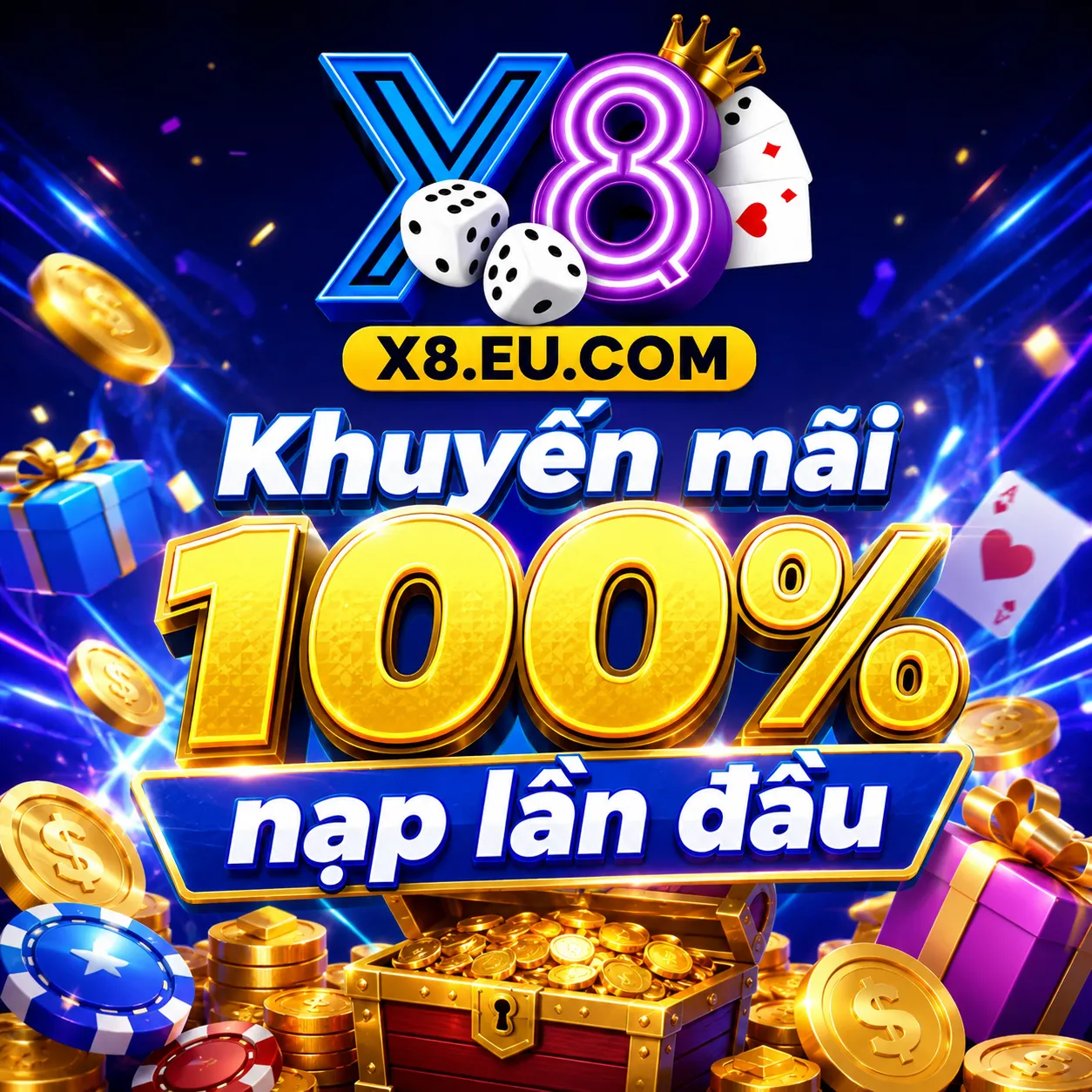 khuyến mãi 100% nạp lần đầu X8