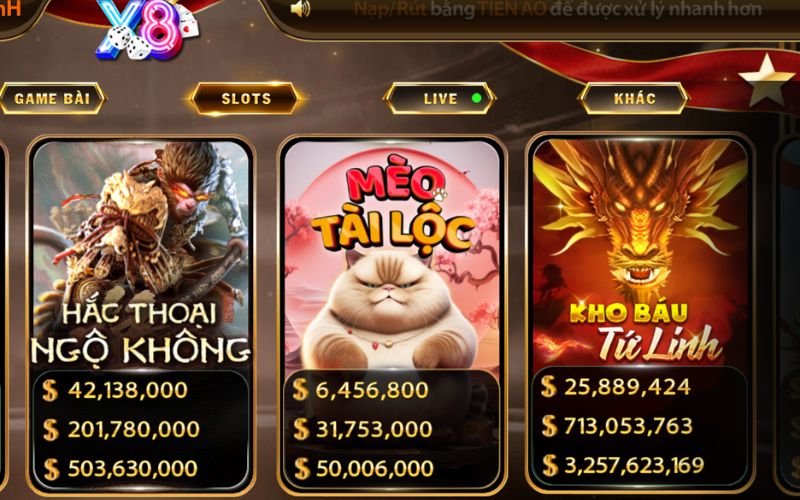 sảnh game nổ hũ đổi thưởng jackpot cực lớn
